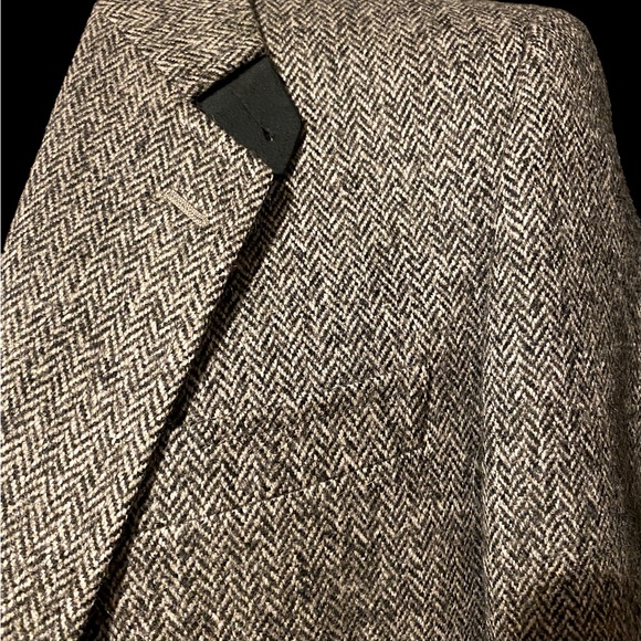 VTG Cambridge Classics Men's Tweed Sport Coat Two Button Gray Herringbone - Picture 2 of 6